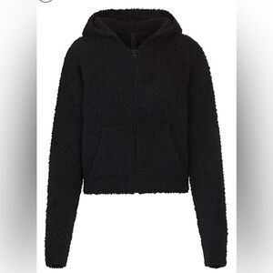 Skims NWT Cozy Full Zip Toddlers Onyx Black Fleece Hoodie Size 2T/3T